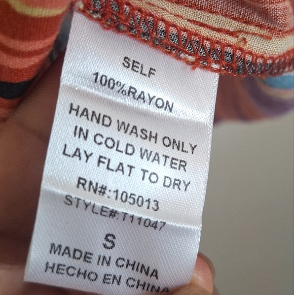 Savanna Jane Women's Smock Top Aztec Separe Striped Print Peplum Western Size S - Picture 6 of 6